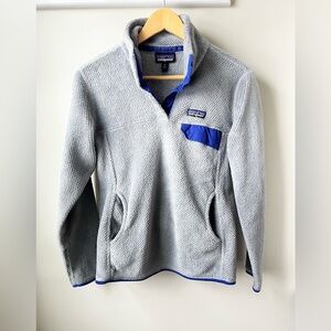 PATAGONIA Retool Snap Fleece Pullover Gray Blue Gorpcore Hiking Outdoor Sporty M